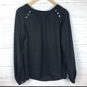 Michael Kors Womens Black Silky Blouse Lightweight